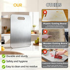 Tavano Titanium Cutting Board,100% Pure Titanium Cutting Boards for Kitchen,2026 New Non Toxic,Double-Sided Food Grade Chopping Board for Meat,Vegetable,Fruit,Outdoor Camping(M+XL-2PC)