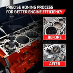 Engine Cylinder Hone Kit 2.5" to 5.5" with 4 Extra Carriers Adjustable Handheld Honing Machine Tool Kit with 16 Stones Sizes 4" x1/2" x1/2" - Works for Mid-Size to Larger Car Engines