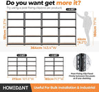 HOMEDANT 5 Tier Storage Shelves Adjustable Laminated Boltless Garage Metal Shelving Unit Heavy Duty Utility Rack Shelf Warehouse Pantry Closet Kitchen 35.9" W x 16.2" D x 71.3" H 3Pack