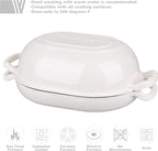 Enameled Cast Iron Sourdough Bread Oven, Dutch Oven, Loaf Cast Iron Bread Pan for Homemade Bread Baking, Meatloaf Pan with Lid, 7QT, White