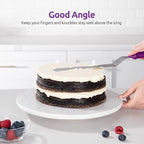 Icing Spatula, U-Taste Offset Spatula Set with 6", 8", 10" Blade, 18/0 Stainless Steel with PP Plastic Handle Angled Cake Decorating Frosting Spatula Set of 3 (Purple)
