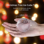 Novelty Christmas Tree Snowflake Ice Ball Maker Mold Set of 2, Christmas Ornament Ice Molds, 2.4" Large Holiday Round Whiskey Ice Cube Mold for Bourbon, Cocktails, Gifts for Men