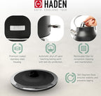 HADEN Heritage 1.7 Liter Stainless Steel Electric Kettle, Hot Water Kettle with 360-Degree Base and Auto Shutoff, Black & Chrome