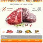 85KPa Vacuum Sealer Machine, One-Touch Automatic Food Sealer with 15 Bags, Dry/Moist/Seal/Manual/External Vac, 7MM Heating wire, Compact Easy-Clean for Food Storage and Sous Vide