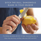 Misen Paring Knife – Precision Kitchen Knife with High-Carbon Stainless Steel Blade – Ergonomic Handle for Peeling, Trimming, and Slicing – Lightweight, Versatile Tool for All Culinary Tasks - Blue