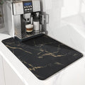 AMOAMI Coffee Mat Hide Stain Rubber Backed Absorbent Dish Drying Mat for Kitchen Counter - Fits Under Coffee Maker or Machine