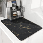AMOAMI Coffee Mat Hide Stain Rubber Backed Absorbent Dish Drying Mat for Kitchen Counter - Fits Under Coffee Maker or Machine