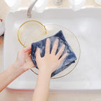 Homaxy 100% Cotton Waffle Weave Kitchen Dish Cloths, Ultra Soft Absorbent Quick Drying Dish Towels, 12 x 12 Inches, 12-Pack, Navy Blue