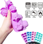 4 Pcs Flower Silicone Soap Molds-12 Cavities for Soap Making, Bath Bombs, Shower Steamers, Lotion Bars, Chocolate, Candy