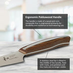 NAGOMI 3.5 inch Premium Peeling Paring Knife, Stainless Steel HRC58 Handy Ultra Sharp Paring Knife for Curved Surface Of Fruits & Vegetables | Black Stylish Gift Box