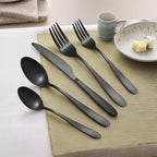 60 Piece Black Silverware Set, Stainless Steel Flatware Set for 12, Kitchen Utensil Set with Comfortable Handle,Tableware sets Include Spoons Forks Knives, Dishwasher Safe