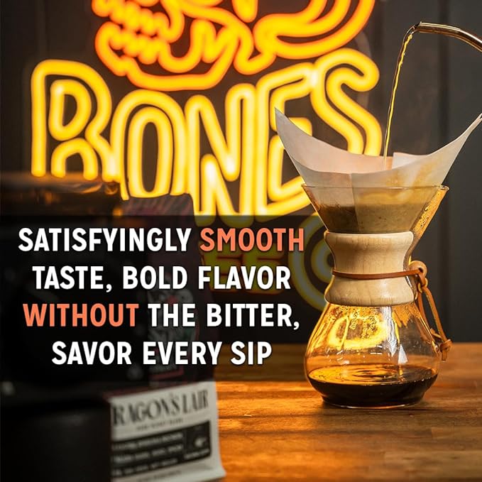 Bones Coffee Company NEW World Tour Sample Pack Box Set with Specialty Coffee Mug, 5 Assorted Single-Origin Low Acid Medium Roast Arabica Beans Flavored Coffee Gifts, 4 oz Pack of 5 Whole Bean