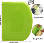SURDOCA Dough Scraper Bench Scraper - 3P 8.3x5.5" Plastic Flexible Bowl Scraper, Sharp Edge & Angles Cake Scraper. Non-Slip Bakeware Decorating Tools Sculpting & Modeling Tools - Blue+Pink+Blue