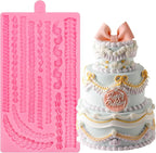 Lambeth Cake Border Fondant Molds, Whipped Cream Shaped Silicone Molds, Cake Decoration Chocolate Baking Molds for Cupcake Topper Mousse Cookie Candy Gum Paste Clay Resin DIY Crafts