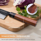 FINDKING Dynasty Series Japanese Kiritsuke Knife, Multi-Purpose Gyuto Chef knife, 9Cr18MoV High Carbon Steel Blade, African Rosewood Octagonal Handle, for Meat, Fruits, Vegetables,9 Inches