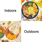 Wrova Large Wheat Straw Dinner Plates - 11 Inch Unbreakable Big Set of 8 - Dishwasher & Microwave Safe Plastic Plates - Deep Edge for Kitchen & Camping (Colorful)