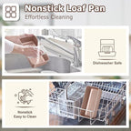 LIANYU 4 Pack Loaf Pans for Baking Bread 9x5In, Stainless Steel Meatloaf Baking Loaf Tins, Heavy Duty Metal Bakeware for Bread Cake Brownies, Non Stick & Easy Release, Rose Gold