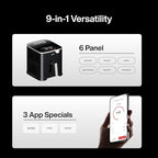 Typhur 8QT Sync Air Fryer with Built-in Wireless Meat Thermometer, 9-in-1 Smart Non Toxic Ceramic Airfryer for Quick Easy Meals, 450°F Max, Cooks 6lb Whole Chicken, Dishwasher Safe, 120V