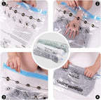 Amazon Basics Roll-Up Travel Zipper Storage Bags, 12 count (6 Small & 6 Medium), Multiple, Clear