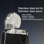 1.5L Electric Kettle Stainless Steel, Double Wall Cool Touch Teapot, Fast Boil,5 Temperature Control, LED Display, Auto Shut-Off, BPA-Free,Keep Warm Function, Ideal for Tea & Coffee,Black