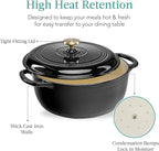Best Choice Products 7.5 Quart Enamel Cast-Iron Round Dutch Oven, Family Style Heavy-Duty Pre-Seasoned Cookware for Home, Kitchen, Dining Room, Oven Safe w/Lid, Dual Handles - Black Licorice