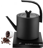 1.0L Gooseneck Electric Kettle - 304 Stainless Steel, 800W Fast Boiling with Auto Shut-Off, Precision Pour Over Kettle for Coffee & Tea, BPA-Free Matte Black Design, For Kitchen, Home, Office