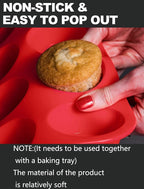 JEWOSTER 12 Cups Silicone Muffin Pan 2 Pack - Cupcake Pan Nonstick Silicone Molds Great for Making Muffin Cakes,Bread, Tart - BPA Free Baking Accessory
