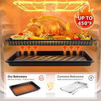 Quarter Sheet Pan 12.8x9, Cookie Sheets for Baking 0.8mm Thick Non Stick Baking Sheets for Oven Heavy Duty Baking Trays