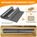 Silicone Baking Mat Roll -Reusable & Best German Silicone Mat Roll-Heat Resistant Freeze Dryer Mat Non Stick Pastry Mat Dough Rolling Mat, Non Slip Countertop Protector Mat, Cut to Size Silicone Mat
