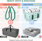 BALEINE 8-Pack Oversized Moving Bags with Reinforced Handles, Heavy-Duty Storage Tote for Clothes, Moving Supplies (Clover, 8-Pack)