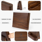 2 - in - 1 Magnetic Knife Block Holder with 16"x11" Cutting Board, Crafted from Premium Natural Rain Wood, Exquisitely Made with Elegant Design, Ideal for Efficient Kitchen Knife Storage