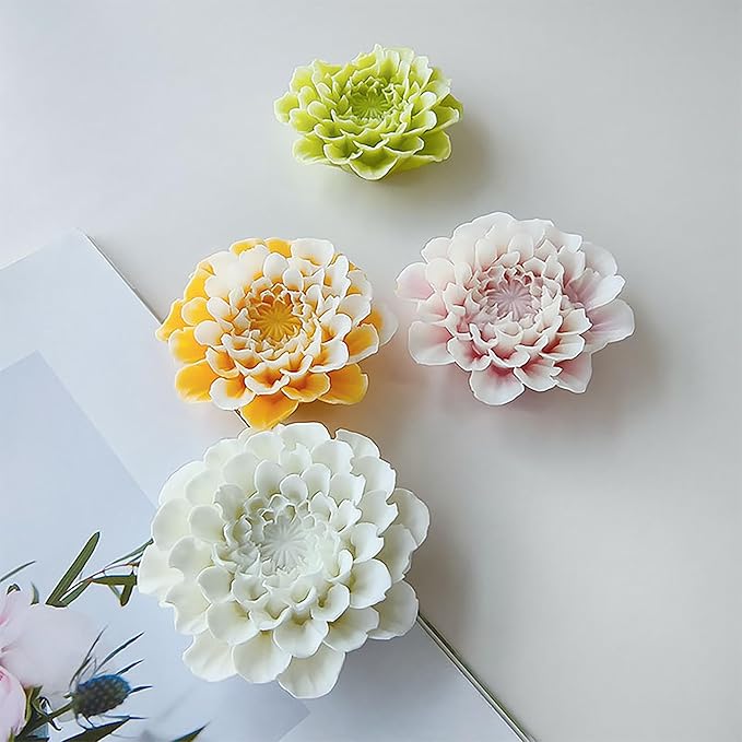 Large Flower Succulent Candle Mold Resin Casting Silicone Molds for Home Decor & Candle Making Wave Spiral Mold
