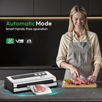 FRESKO Automatic Vacuum Sealer for Food with 95 kPa Powerful Suction, Compact Food Sealer machine Starter Kit with 10 Vacuum Bags for Dry/Moist Food, Sous Vide, Meal Prep