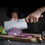 HOSHANHO Cleaver Knife 7 Inch, Razor Sharp Japanese High Carbon Steel Meat Cleaver, Professional Kitchen Chopping Butcher Knife for Meat Vegetable Cutting