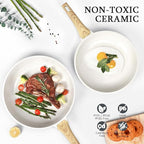 GiPP Ceramic Nonstick Frying Pan - 10 Inch Healthy Non-Toxic Non Stick Skillet Omelette Pans, Induction Compatible Chef Pan, PFAS & PFOA-Free, Dishwasher Safe, Stay Cool Handles Visit the Store