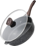Kordisen Nonstick Deep Frying Pan with Lid, 12 Inch Large Skillet, 5 Qt Non Stick Saute Pan for Cooking, Healthy Induction Cookware, PFOA Free