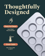 Caraway Non-Stick Ceramic 12-Cup Muffin Pan Duo - Naturally Slick Ceramic Coating - Non-Toxic, PTFE & PFOA Free - Perfect for Cupcakes, Muffins, and More - Cream