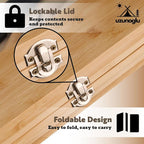 Foldable Bamboo Cutting Board Set - with Knife, Peeler, Bag & Built-in Sharpener – Portable Compact Chopping Board for Camping, Picnic, Travel & Kitchen – Non-Slip, Eco-Friendly, Multi-Purpose Design