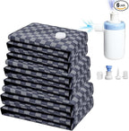 Vacuum Seal Bags for Clothing Travel w/Wireless Pump, Space Saver Vacuum Storage Organizer Bag for Luggage, Seal Compression Packing Bags for Clothes & Blankets 6 Pack (Compression bag)
