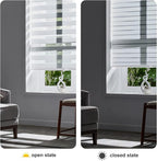 Persilux Zebra Blinds Cordless, Zebra Roller Shades for Windows (61" W x 72" H, White) Light Filtering Day and Night Window Drapes Sheer Shades for Home, Bedroom and Sliding Door Easy to Install