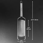 Professional Zester Grater Fine for Hard Cheese, Citrus Fruits, Garlic, Chili, Cinnamon and Nutmeg, Kitchen grater with Razor-Sharp Stainless Steel Blade (Fine)