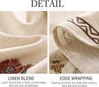 ISAENNE Designer Off White Linen Long Tablecloth Rectangular,Floral Elegant Table Cloth,Stain Resistant Vintage Decor Tablecloths for Dining Thanksgiving Kitchen Christmas,63"*94"-Serenity G