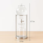 Nispira Luxury Ice Cold Brew Dripper Coffee Maker in Stainless Steel and Borosilicate Glass, 1000 ml Silver