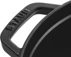 STAUB Cast Iron Dutch Oven 0.75-qt Round Cocotte, Made in France, Serves 1, Matte Black