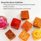W&P Cup Cubes Silicone Freezer Tray with Lid, Charcoal, Makes 6 Perfect 1-Cup Portions, Freeze & Store Soup, Broth, Sauce, Leftovers, Dishwasher Safe