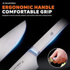 8 Inch Cooking Knife, Razor Sharp Edge Retention, German Steel Blade with Comfortable Handle, Bonus Sheath, Gift-Ready (RUPA)