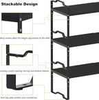 Expandable Shelf for Cabinet Organizer Adjustable Stackable Spice Rack at Kitchen and Bathroom More, Counter Countertop Cupboard Organization Pantry Storage(LARGE/1PACK/BLACK)