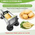 Commercial French Fry Cutter, Heavy Duty Potato Slicer with 3/8 and 1/2Inch Blade, Stainless Steel Potato ChopperFrench Fries Cutter with Suction Feet,