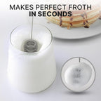 Zulay Kitchen Tornado Whisk Milk Frother with 4 AA Duracell Batteries - Triple Whisk for More Power - Handheld Coffee Frother with Stand - Drink Mixer for Lattes, Matcha & Protein Shakes