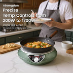 Induction Cooktop,1700W/85V~120V Induction Burner Portable Electric Wok,13-inch Carbon Steel Wok Included